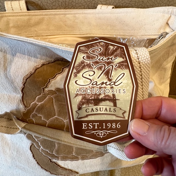 Sun “N” Sand Canvas Large Beach Tote NWT - Picture 11 of 13